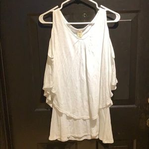 White Sleeveless Tee with Layers